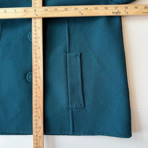 Talbots • Teal Wool Jacket Coat Blazer • Size 2 Petite • 3/4 Sleeve - Picture 8 of 13